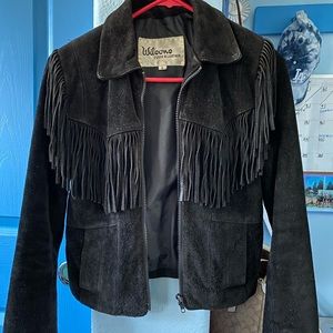 Vintage leather fringe jacket